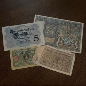 Vintage 1914, 1920, 1922 & 1937 German Banknote Collection